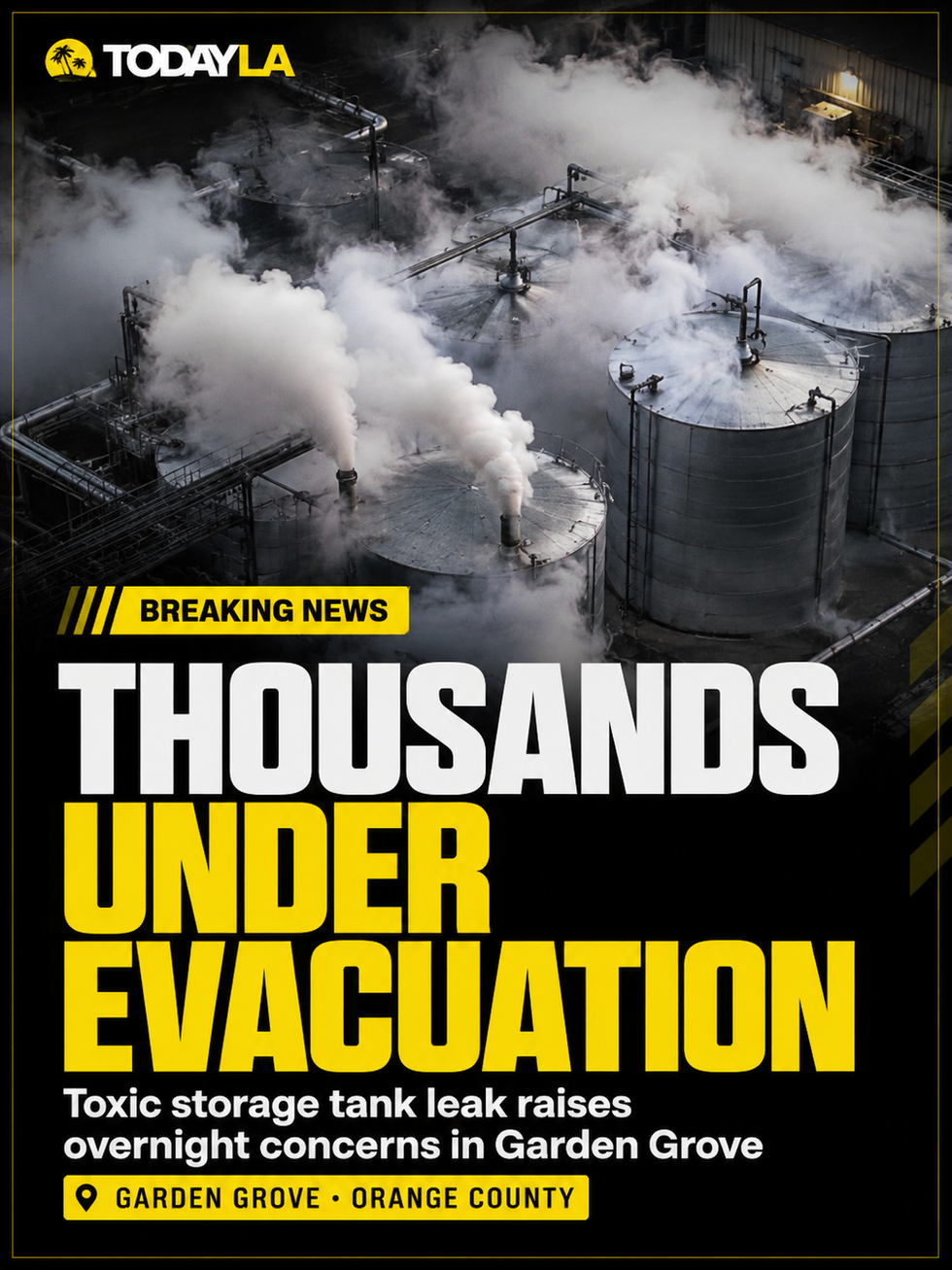 Thousands Under Evacuation Orders After Toxic Storage Tank Leak in Garden Grove