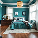 teal bedroom