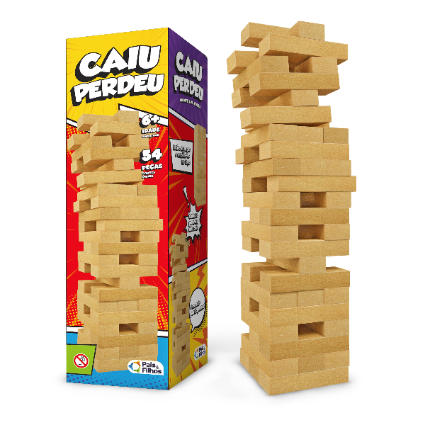 Jogo de Estratégia Caiu Perdeu Pais & Filhos 54 Peças