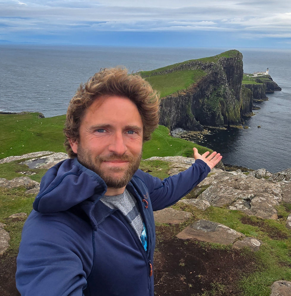 Neist Point Lighthouse at night — symbol of awakening | Sheep eyes in the dark — life in the unknown | Lantern on the cliff — inner illumination | The abyss and the light — rebirth on the edge of the world