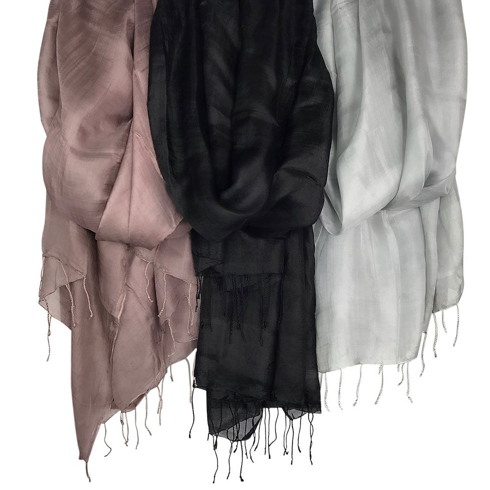 Thumbnail: Black Khmer Silk Scarf