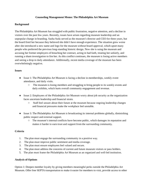 Professional Memos & Case Work
