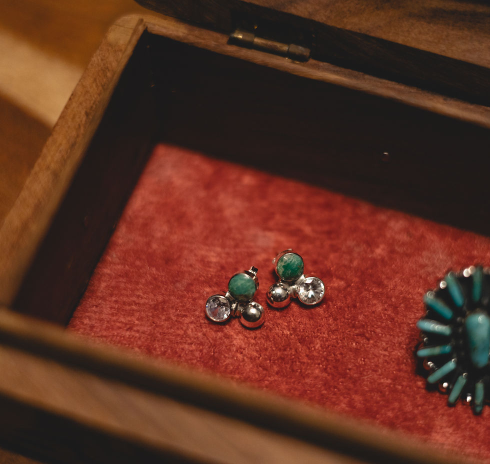 Thumbnail: Sterling Silver Turquoise Ball Cluster Post Earrings