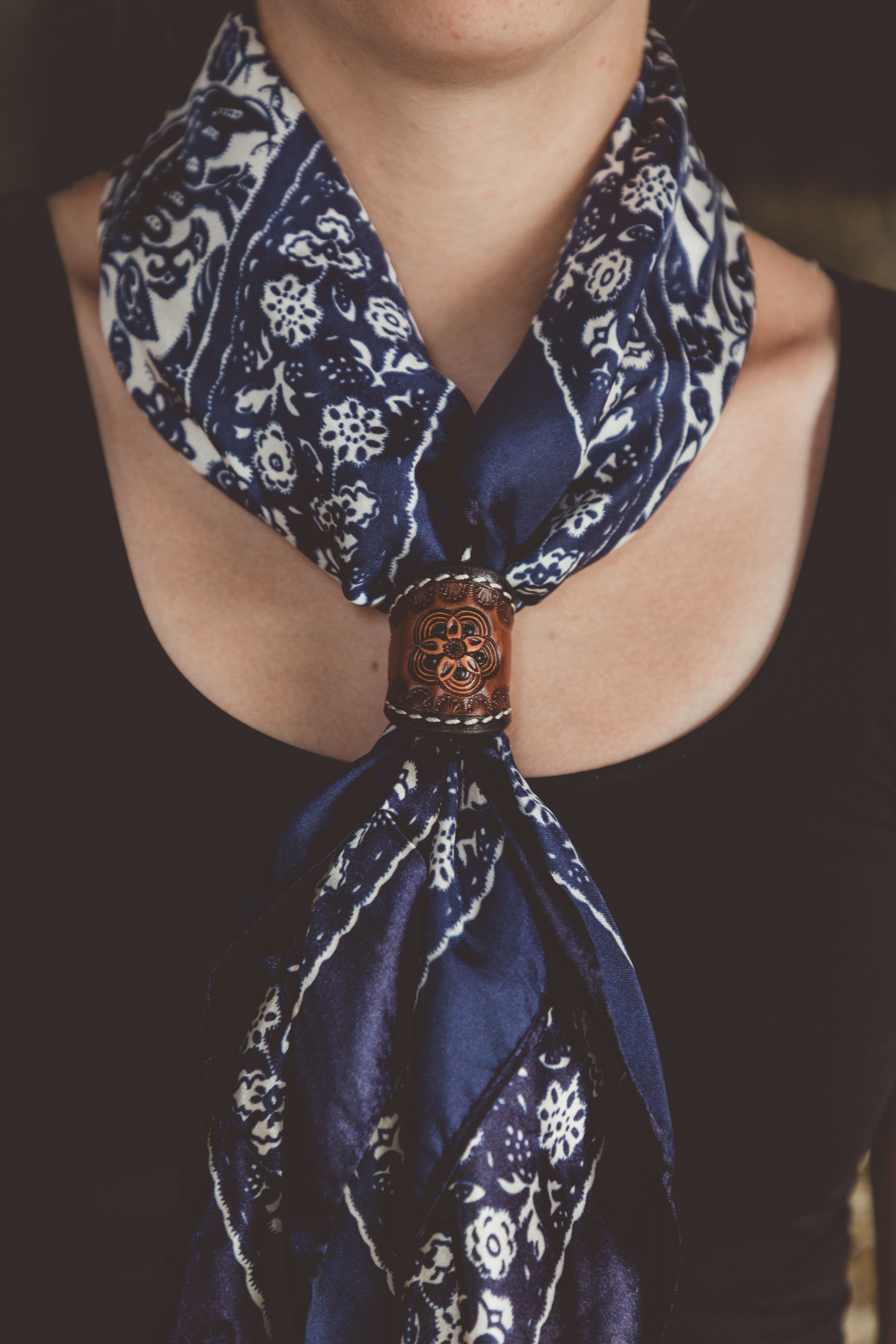 Royal Blue & White Paisley Wild Rag