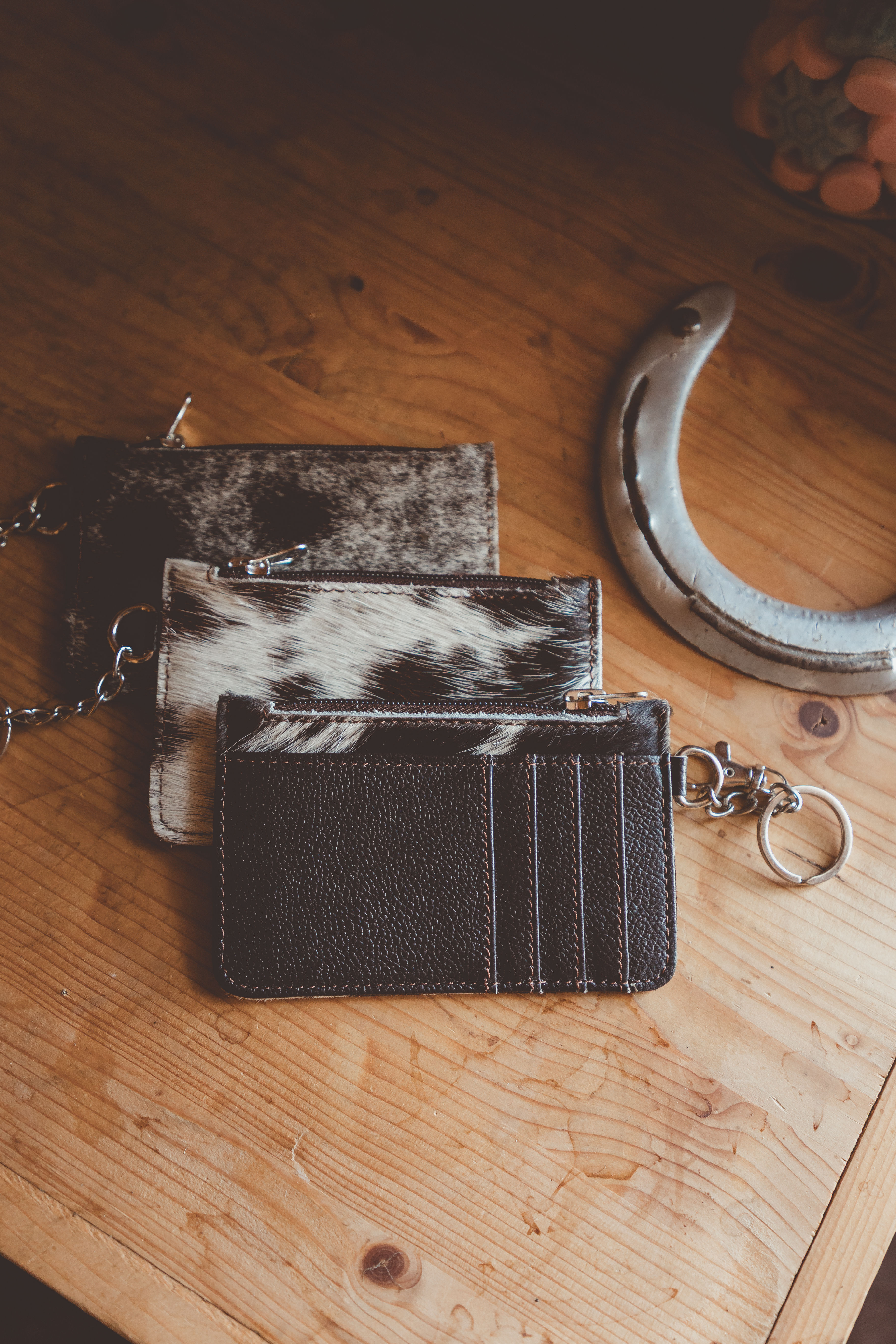 Cowhide Wallet Keychain