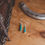 Thumbnail: Sterling Silver Turquoise Dainty Teardrop Dangle Earrings