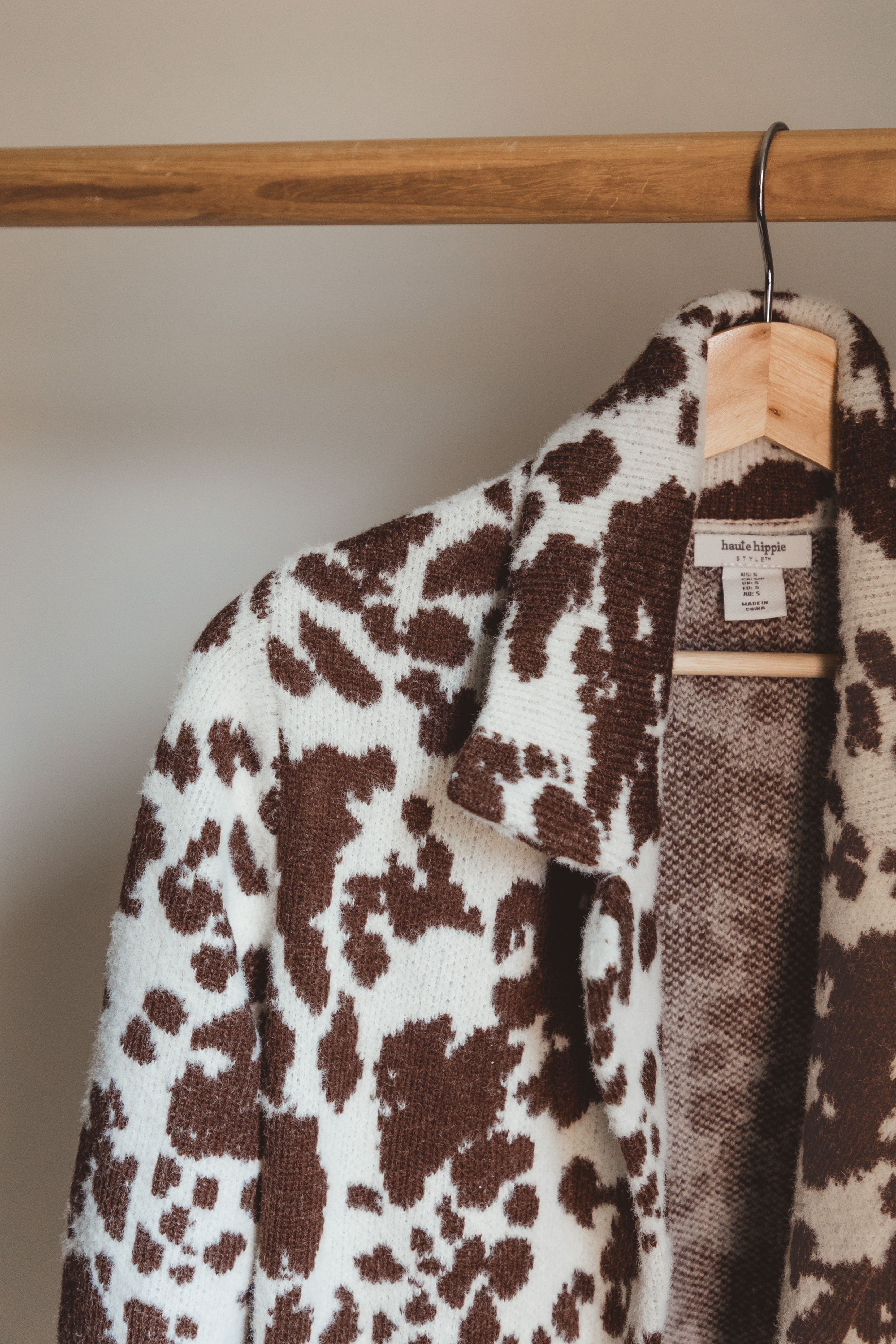 Cowprint Cardigan