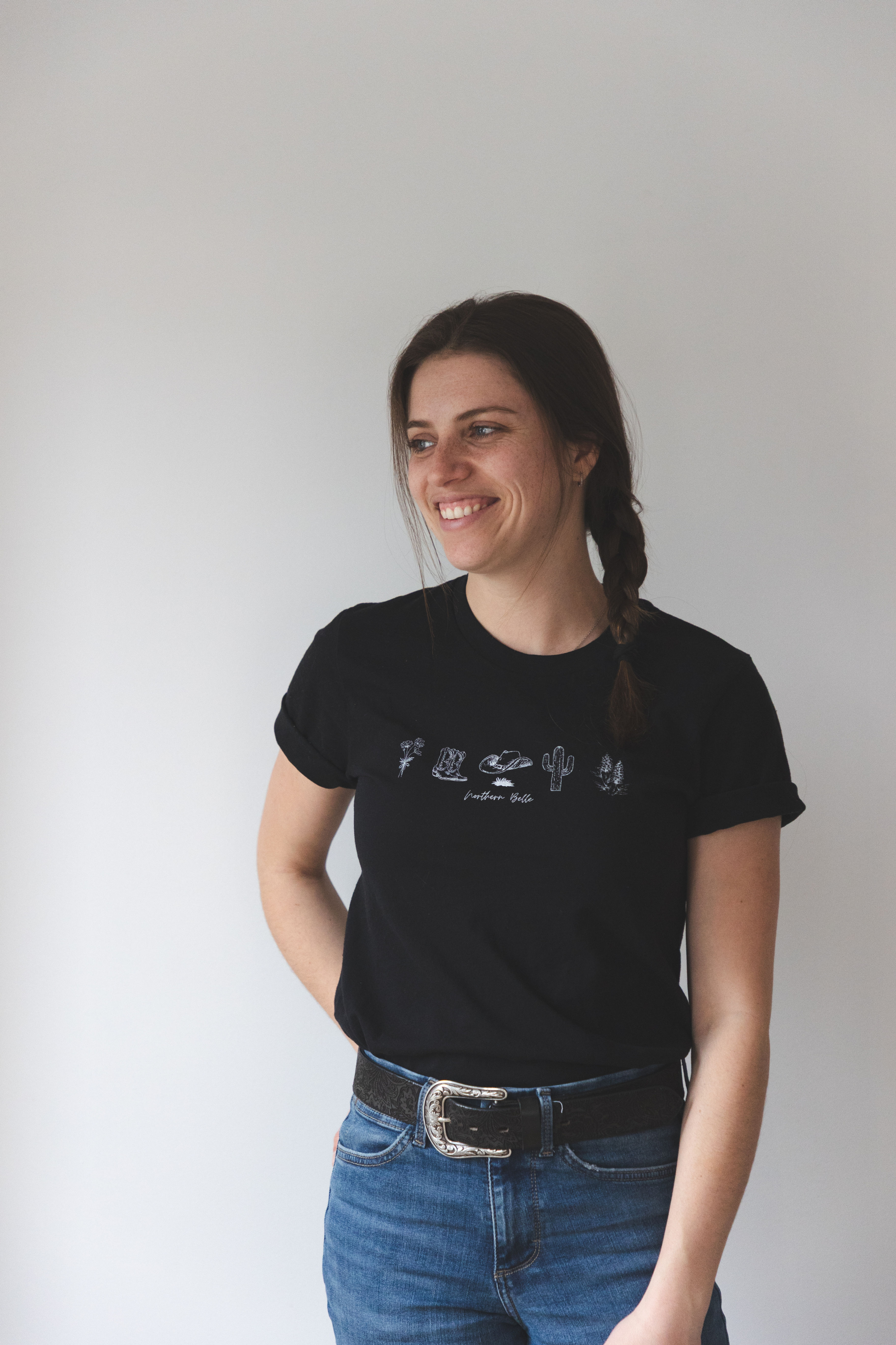 The Cowgirl Charm Tee - Black