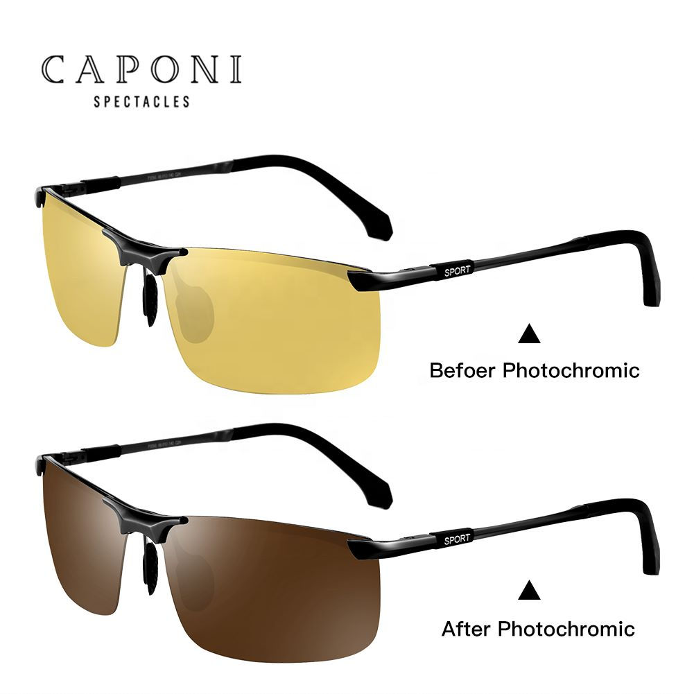 CAPONI 2021 Men Driving Sun Glasses Day and Night Photochromic
