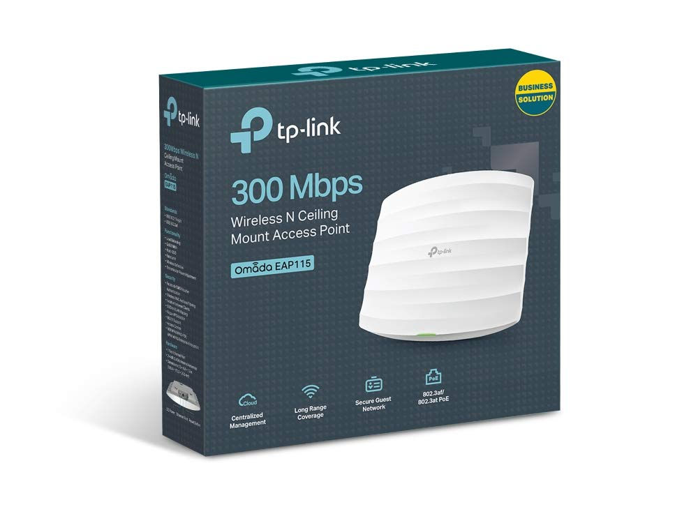 TP-Link N300 Wireless Ceiling Mount Access Point, Support PoE (EAP115)