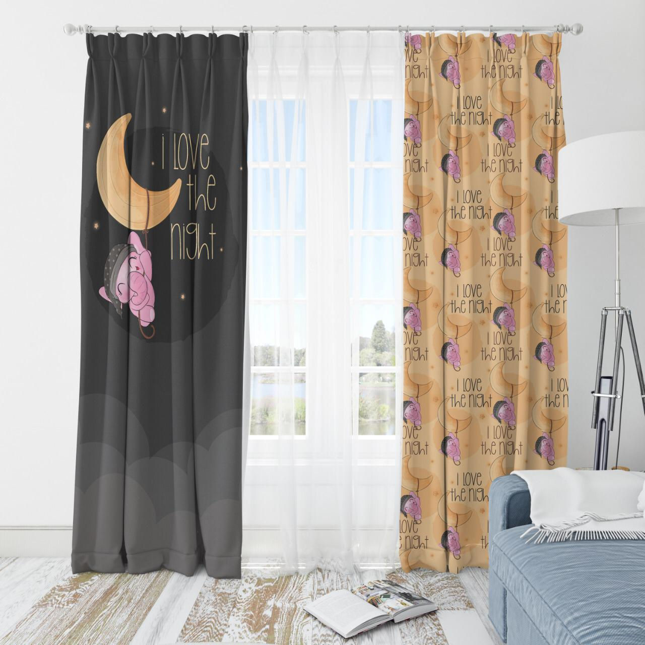 Living/Bed Room Curtain (CF0466-FD0805) (2 Panel each 130W*260H)