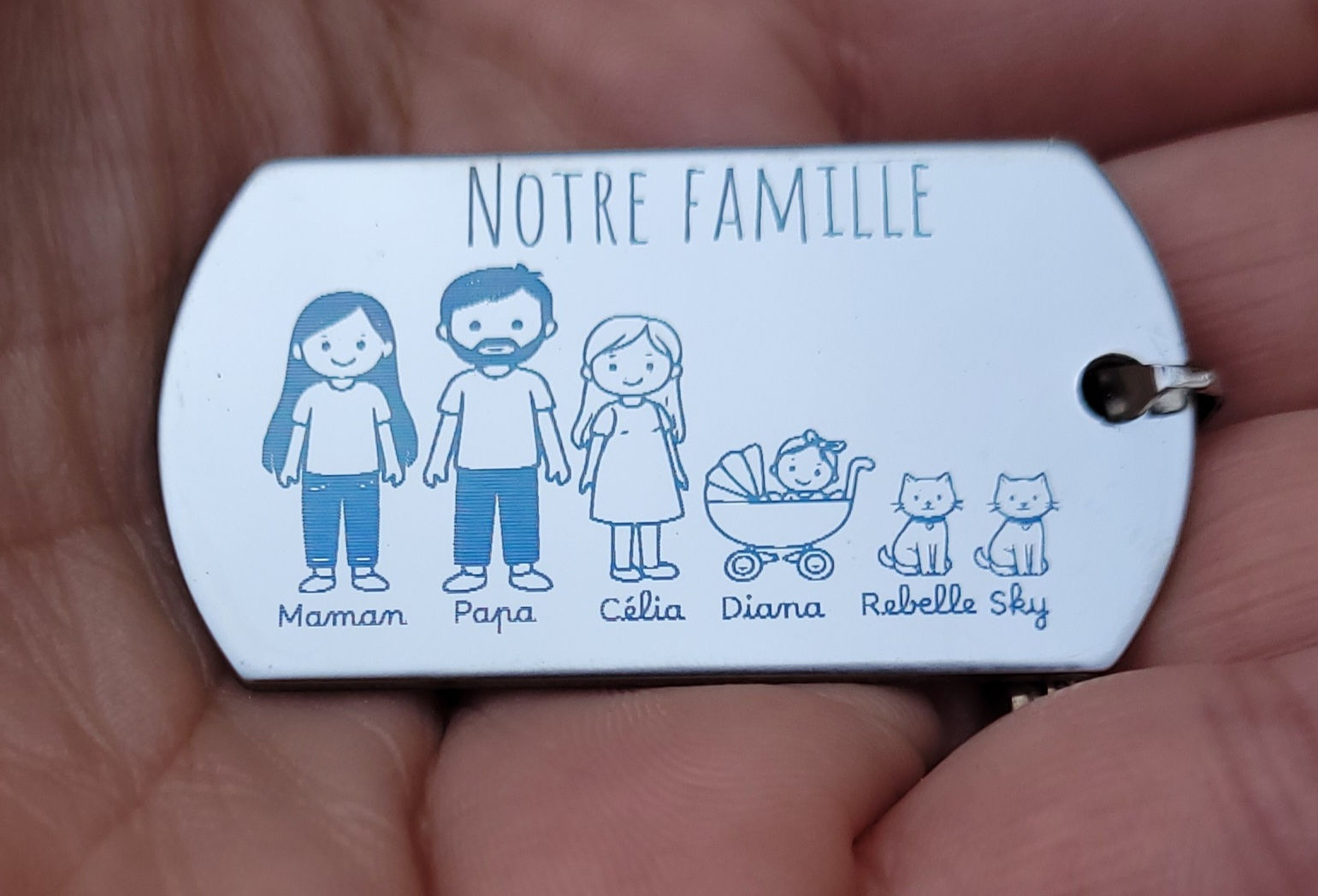 Porte-clé personnalisé gravé en bois avec personnage ou animal à partir d’une photo
