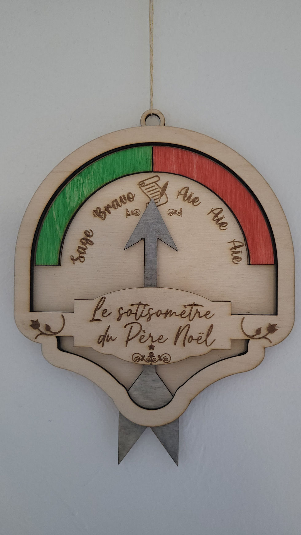 Le Bêtisiomètre du Père Noël – Décoration en bois ludique et personnalisée