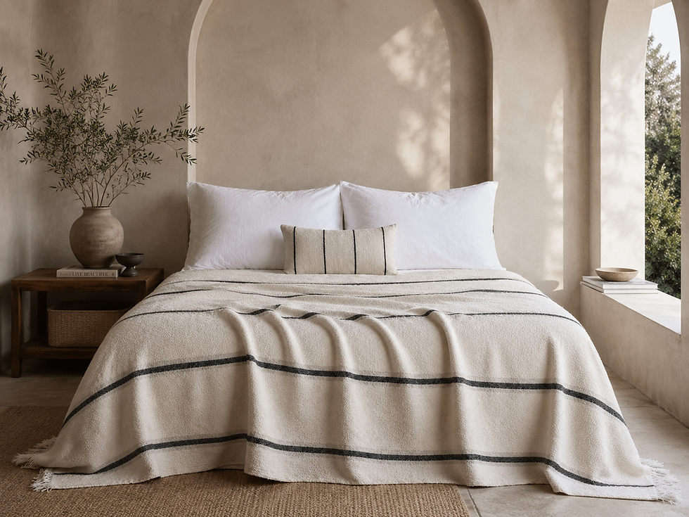 Thumbnail: OLIMPIA CHARCOAL BED BLANKETS