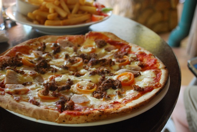 The Kakadu Pizza topped with crocodile and buffalo mince