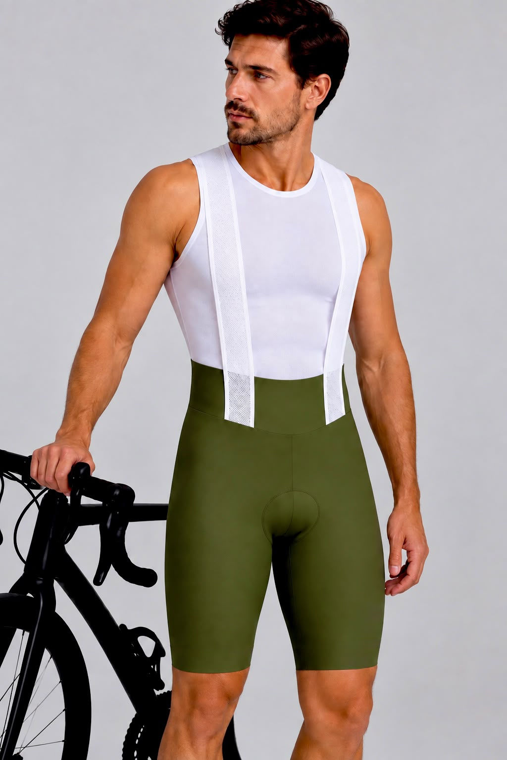 Bretelle masculino corte a laser, LS prime, forro italiano D120, verde exército