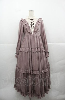 クラシカルフリルロングワンピ(カラー:ピンク)