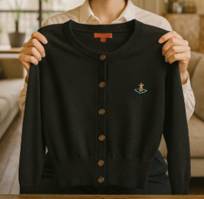 ヴィヴィアンウエストウッド  カラーオーブ刺繍カーディガン