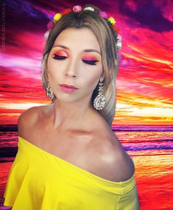 Maquillaje inspirado en un atardecer ver