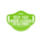 Thumbnail: "Keep This Door Closed" Mask-shape Cling Sign | packages of 10, 15 or 25