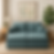 Sofá Glamour da Selmer em veludo cinza-azulado, com design bipartido, assentos retráteis e encostos reclináveis, em ambiente acolhedor com plantas e quadro botânico — ideal para uso como cama de casal com montagem prática.