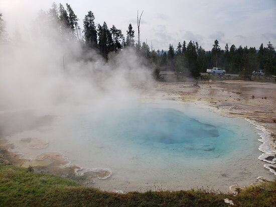 Viewing of one of the geothermal features at Yellowstone National Park
