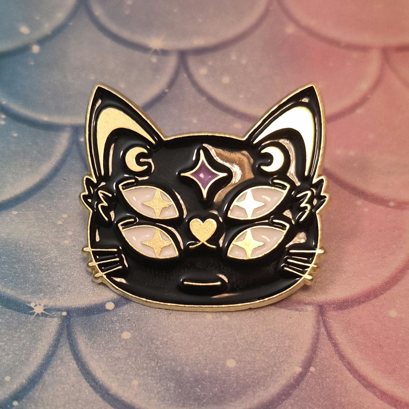 Pin - Black Cat with 4 eyes