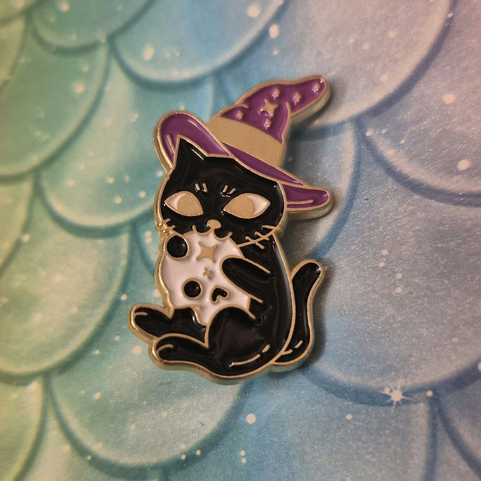 Thumbnail: Pin - Black Cat in Witch Hat