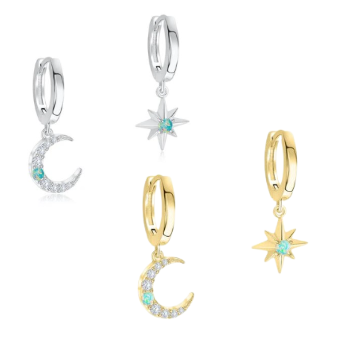Opal Star & Moon Huggies