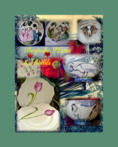 Hand painted bowls and plates