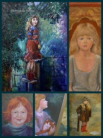 Portraits of Children in Oil paint
