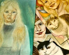 Pastel Portraits of Children & Cats_