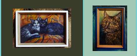 Portrait of Sisters and Tabby Cat.