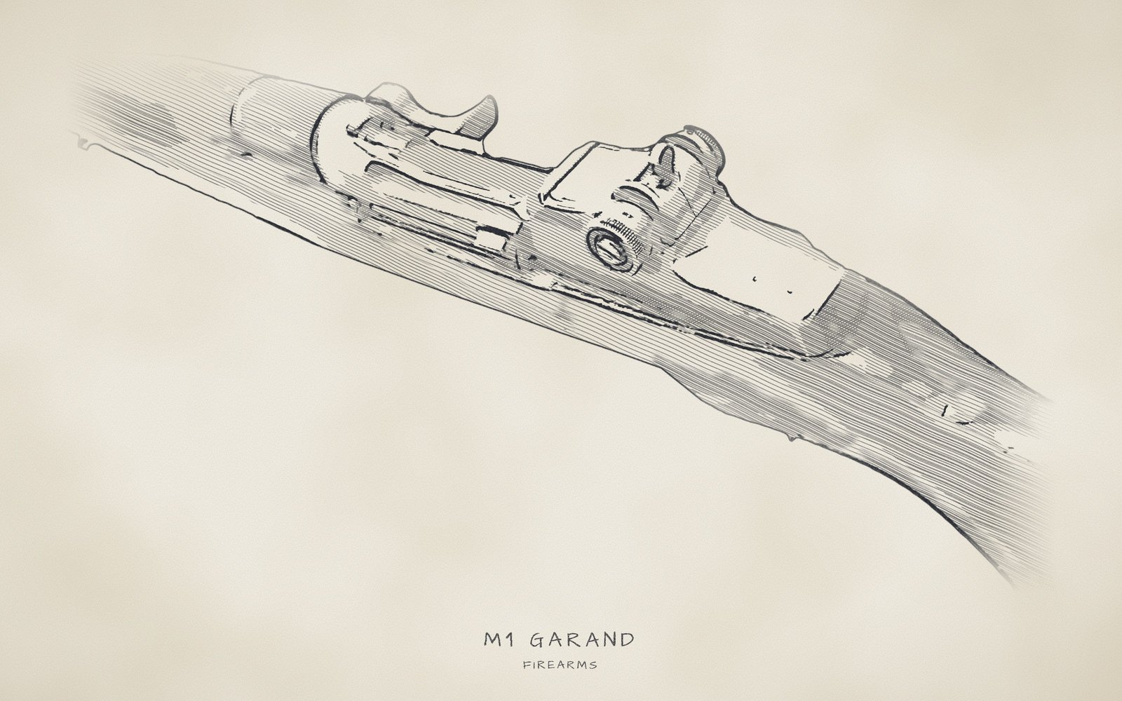 Pencil drawing for the Firearms collection template