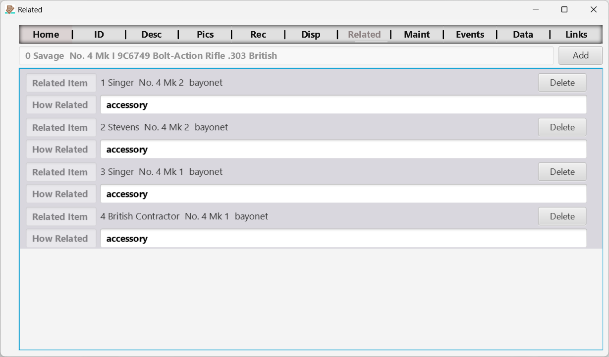 The Related Items page.