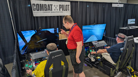 Combat Pilot booth at Flight Sim Expo 2025.