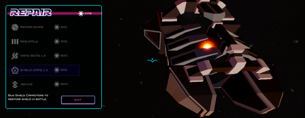 Indie space action game StarFront: Lancers by R J L Jones.  Gauntlet mid-run repair ship.