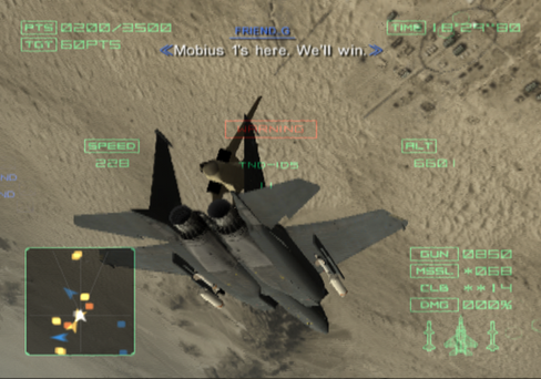 Ace Combat 04, radio chatter about Mobius 1.