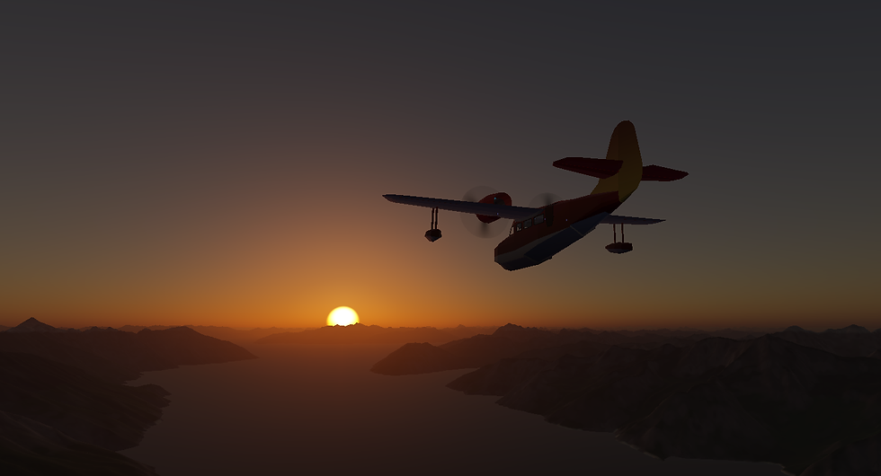 Lakehopper by Photon Games. Flying into the sun. 