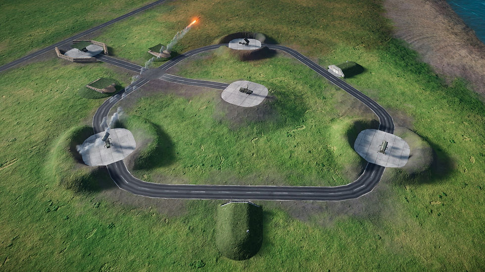 Indie flight game Nuclear Option by Shockfront Studios. A heavily reinforced S9 SAM site is one of the ultimate air defenses.