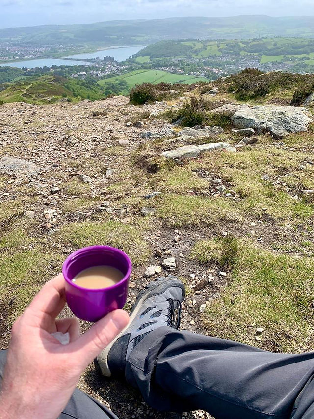 View of Conwy with a brew