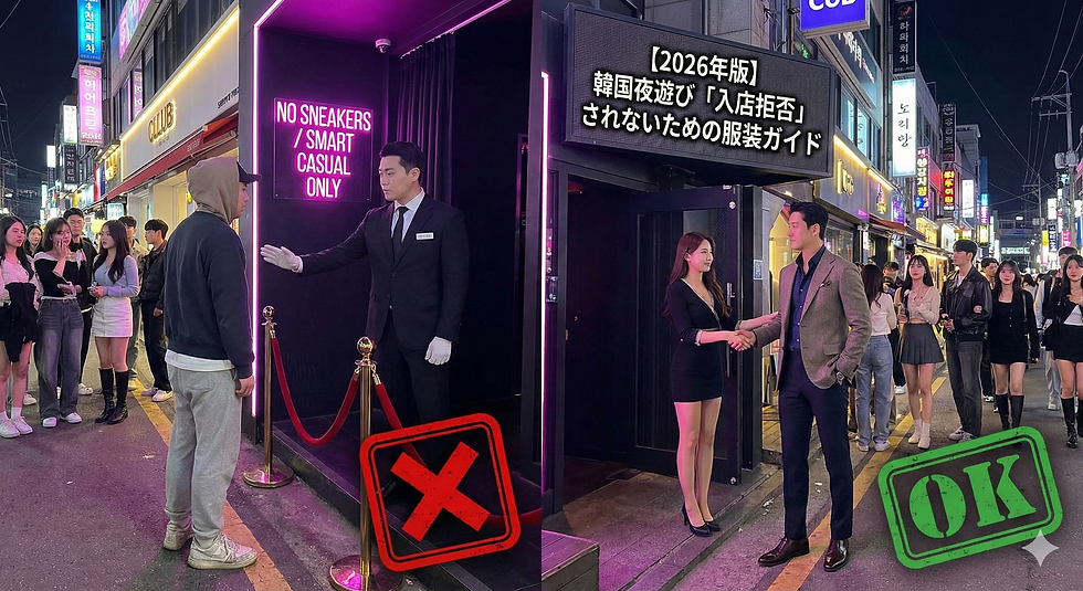【2026年版】スニーカー入店NG?韓国夜遊びで「入店拒否」されないための正しい服装ガイドと、モテる男のドレスコード