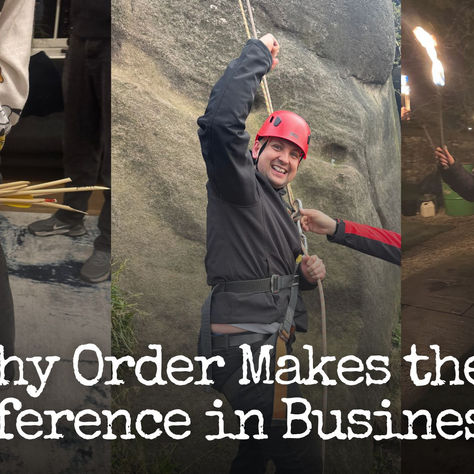 3 pictures, one with broken arrows, one someone just finished abseiling, and the final one someone walking on fire and holding 2 fire sticks