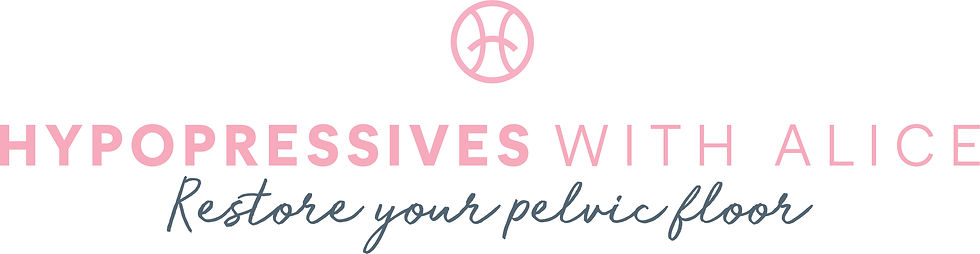 Hypopressives with Alice logo with 'Restore Your Pelvic Floor' writing