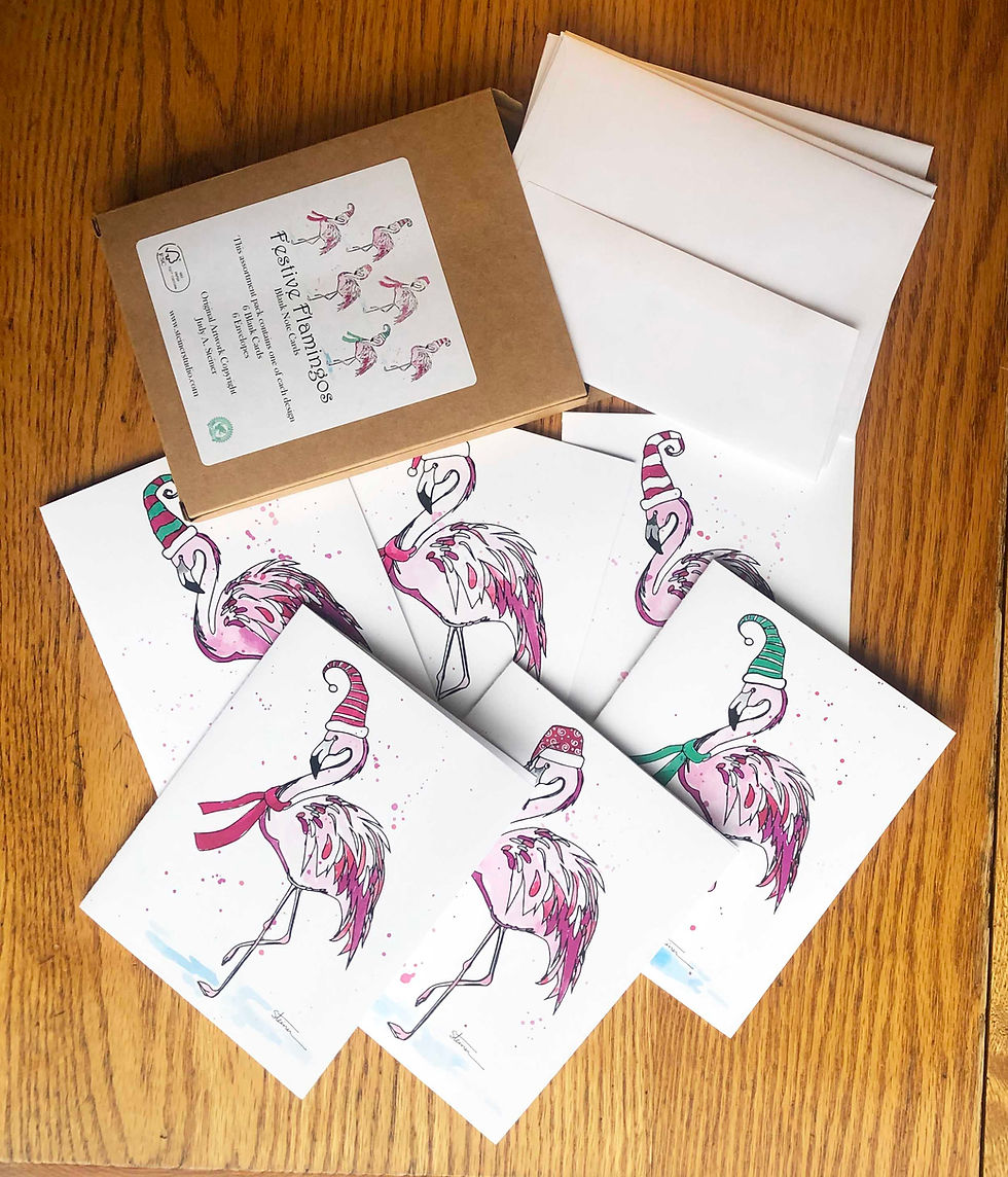 Thumbnail: Festive Flamingos Blank Note Cards
