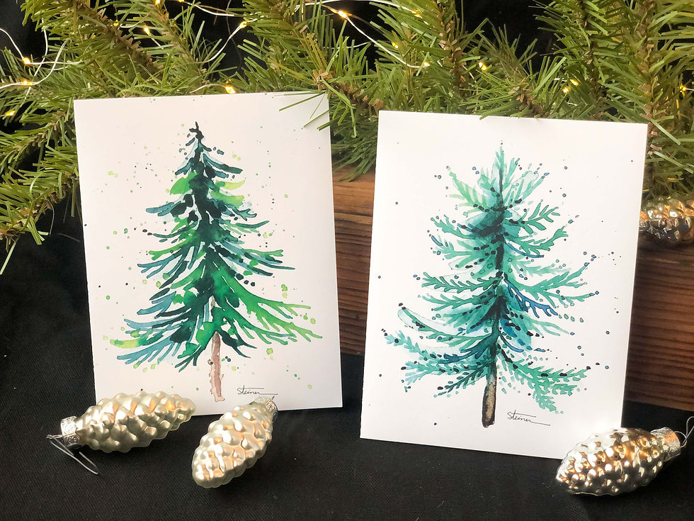 Thumbnail: Evergreen Trees Blank Note Cards