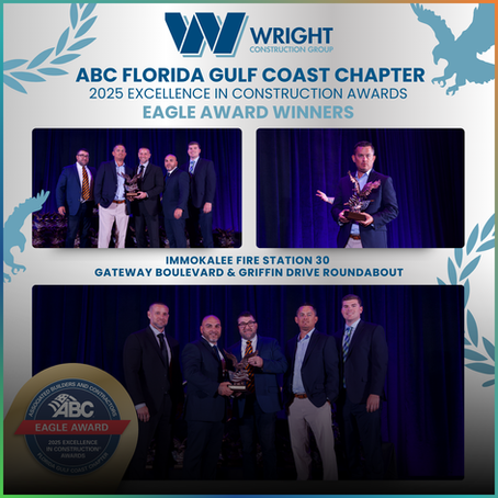 Wright Construction Group Wins Eagle Awards at the ABC Florida Gulf Coast Chapter 2025 Excellence in Construction Awards!