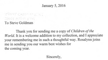 A thank you note from President Jimmy Carter