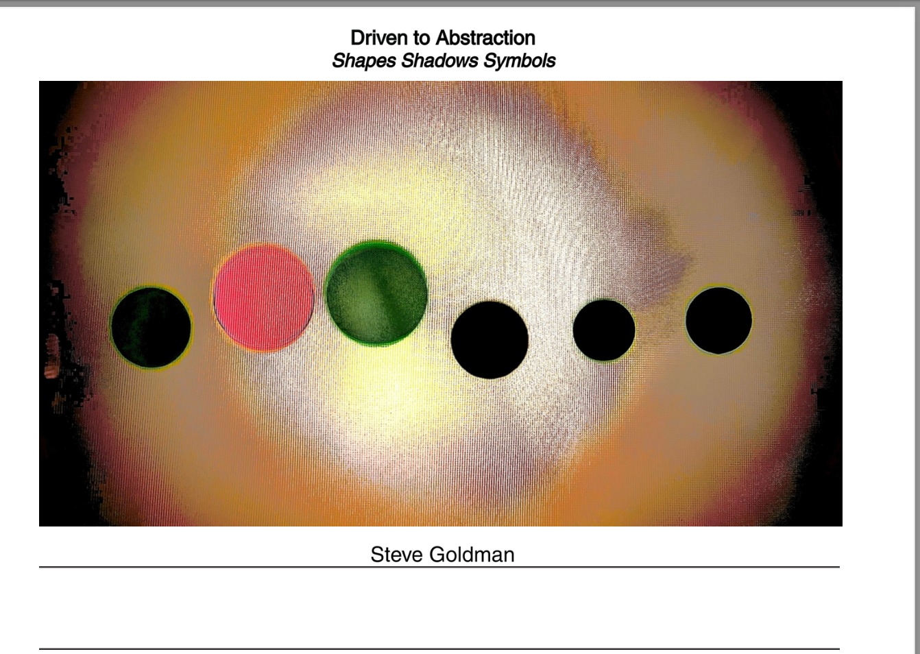 "Driven to Abstraction: Shapes, Shadows, Symbols" Photography Book