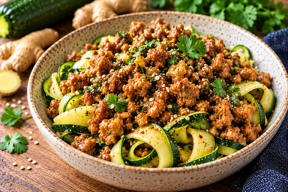 Tagliatelles de courgette aux PST : recette végétale riche en protéines